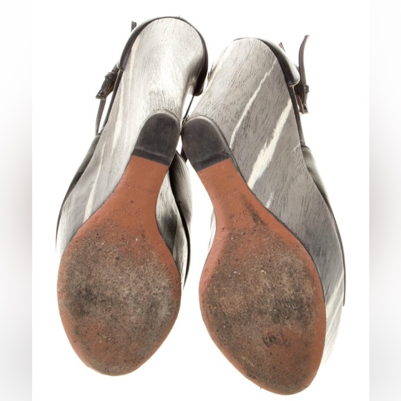 Alaia Black Leather Strappy Platform Wedge Sandals - Picture 4 of 4